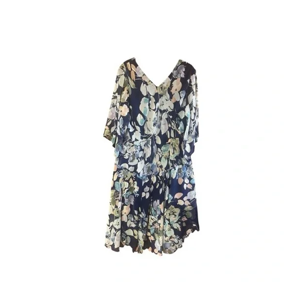 Monroe & Main Chiffon Floral Faux‎ Wrap Midi Dress - Picture 2 of 4